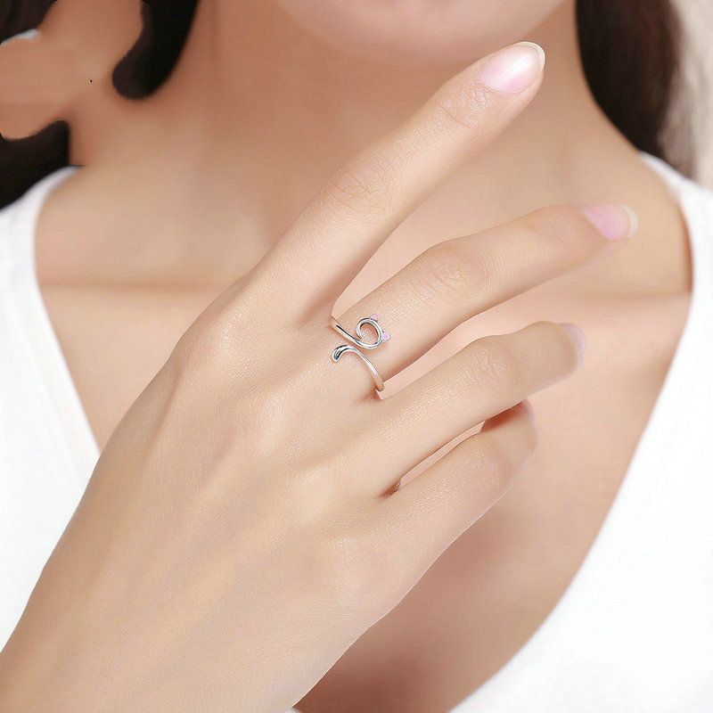 Anillo de Plata Sterling 925 con Amor para Gatos — imagen 4