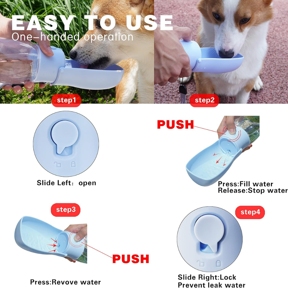 Foldable Dog Water Bottle, Portable Water Dispenser For Cat, Rabbit, Puppy And Small Animals, The Perfect Dog Gifts And Dishwasher Safe Pet — image 2