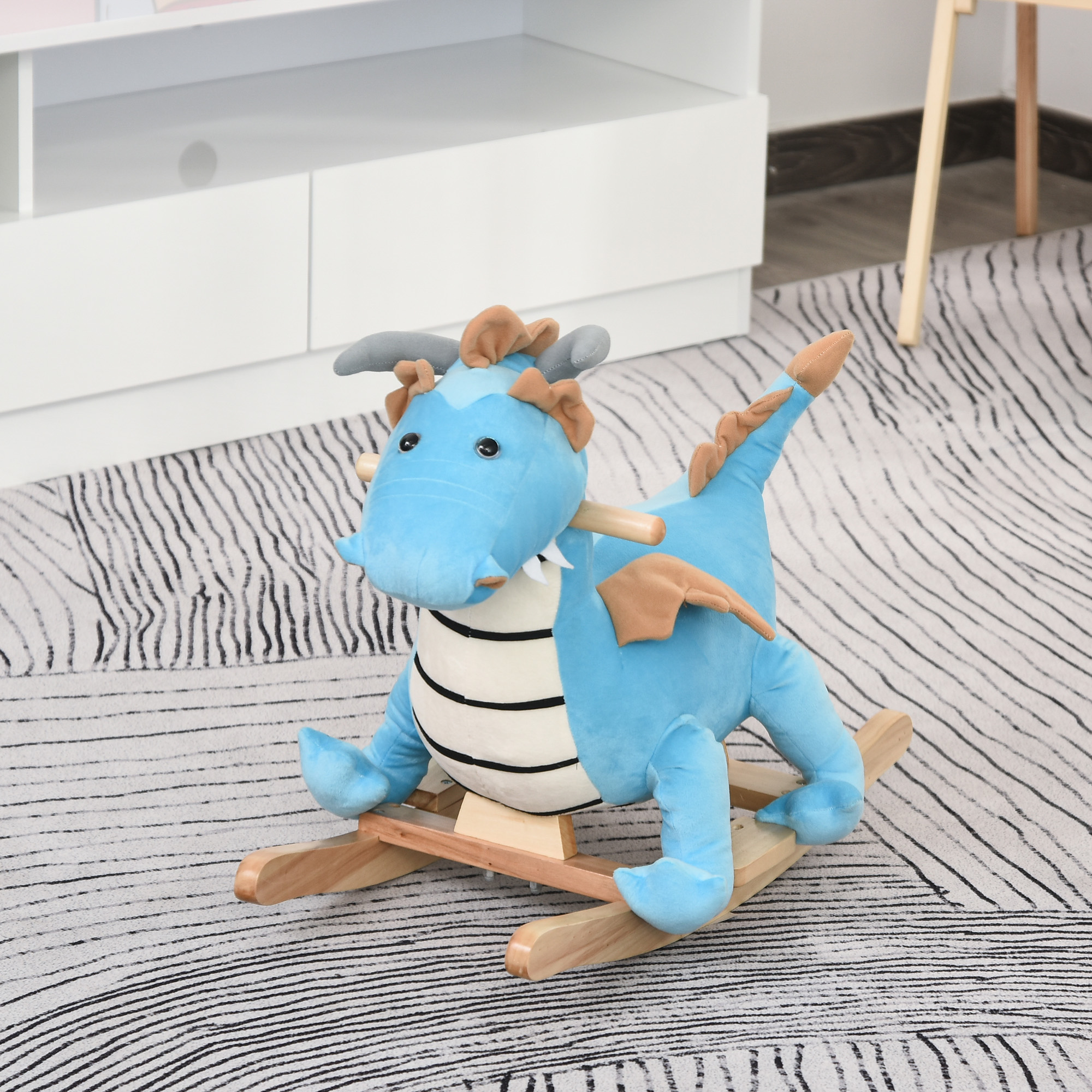 Caballo de Paja Montador con Sonidos Realistas de Dinosaurio para Niños de 18-36 Meses, Azul — imagen 7