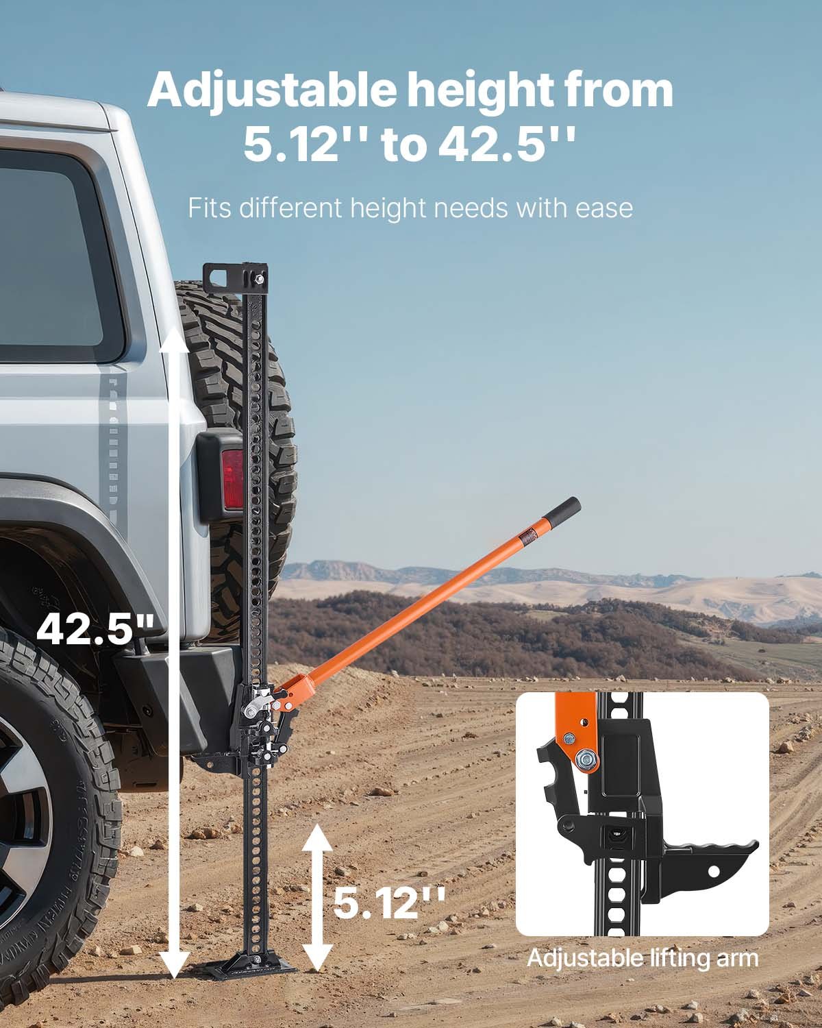 Grúa de Elevación para Caminos Rurales Off Road 7000 lbs Auge Alto Remolque de Cabrestante — imagen 7
