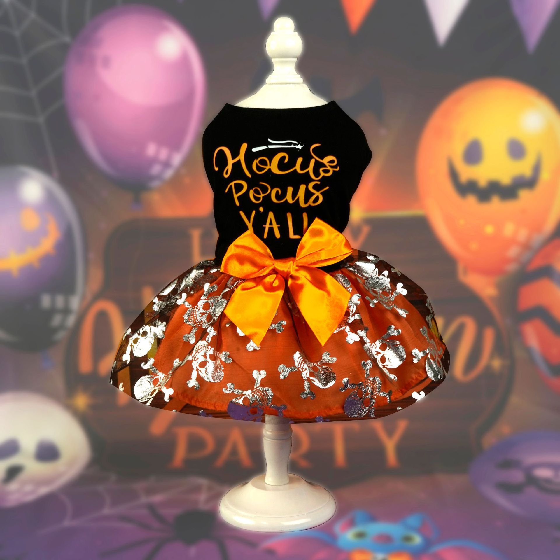 Pet Clothes Halloween Dog Cat Party Decoration Halloween Skull Black — image 6