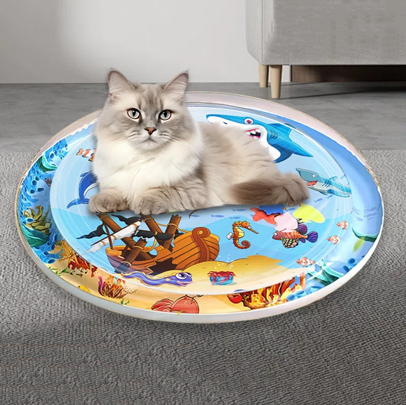 Pet water injection ice pad, summer cat and dog fun cooling water mattress, inflatable patting water pad toy — image 7