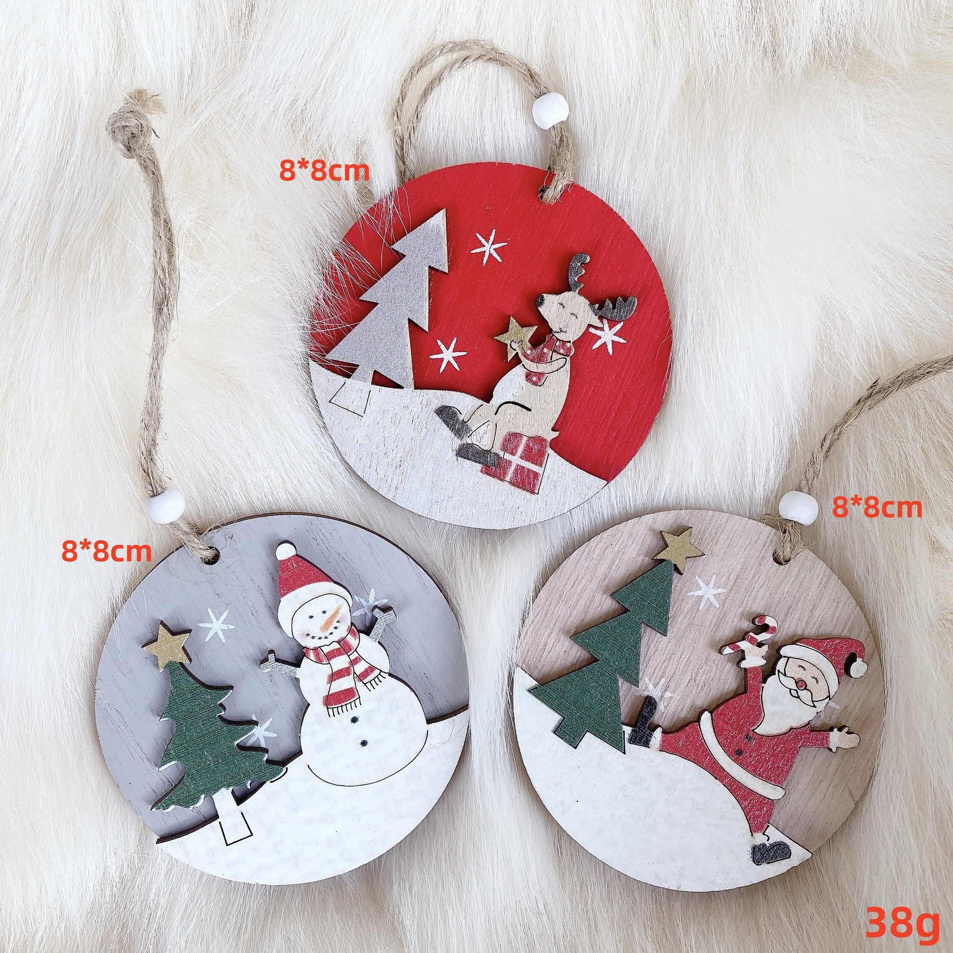 Christmas Multi-Layer Hollow Wooden Deer Snowman Ornament for Tree Decorations — image 11