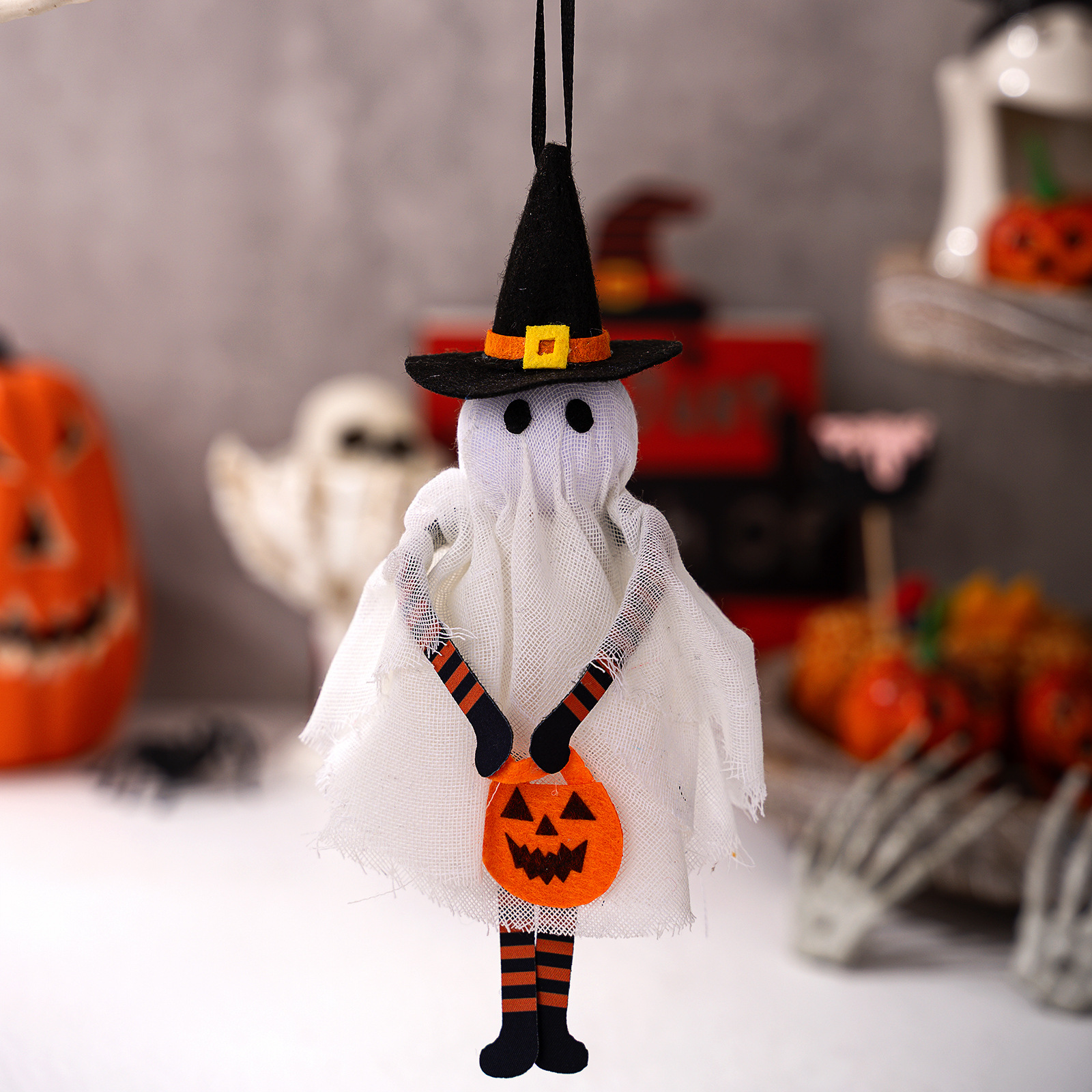 HaoBei Halloween Decorative Hanging Ornaments Pumpkin Black Cat Ghost Skull Festival Home Party Small Hangings — image 8