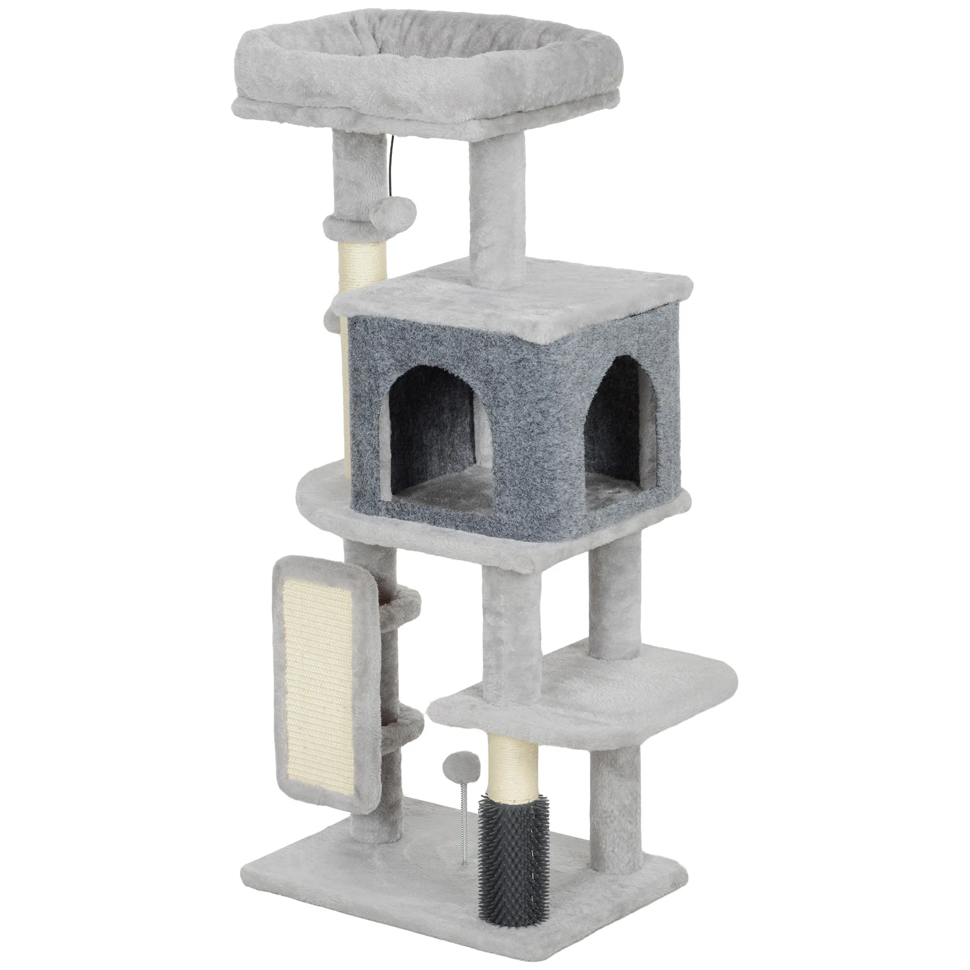 Cat Tree with Scratching Posts, Cat Bed, Condo, Grooming Brush, Jumping Platforms, Toy Balls, Anti-tip Kit — image 1