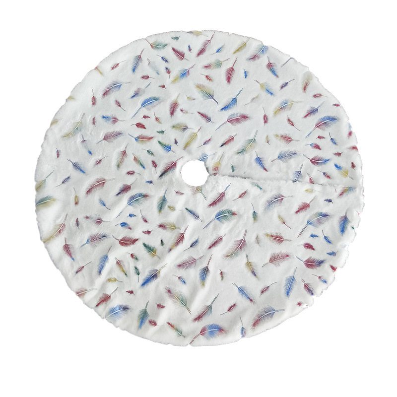 Christmas Decoration Supplies Pure White Falling Water Rabbit Fluffy Snowflake Christmas Tree Skirt Long Hair Section Tree Skirt — image 7