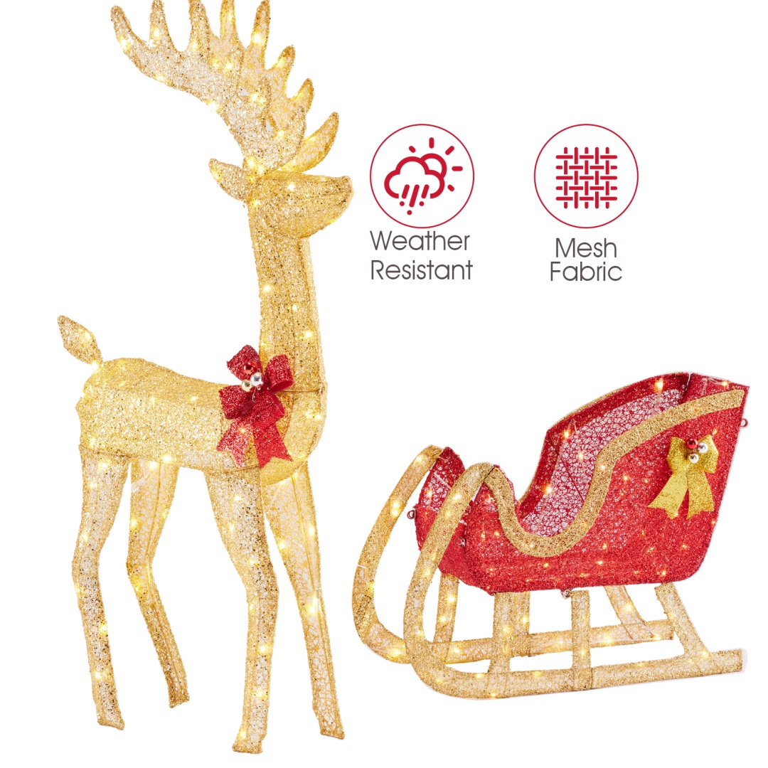 Decoración para Patio de Navidad con Renos y Carros de Remolque — imagen 6