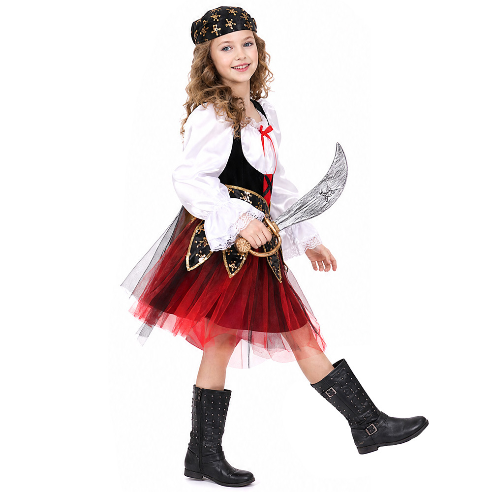 Disfraz de Pirata Caribeño para Niñas: Vestido de Capitán Jack Sparrow para Halloween — imagen 4