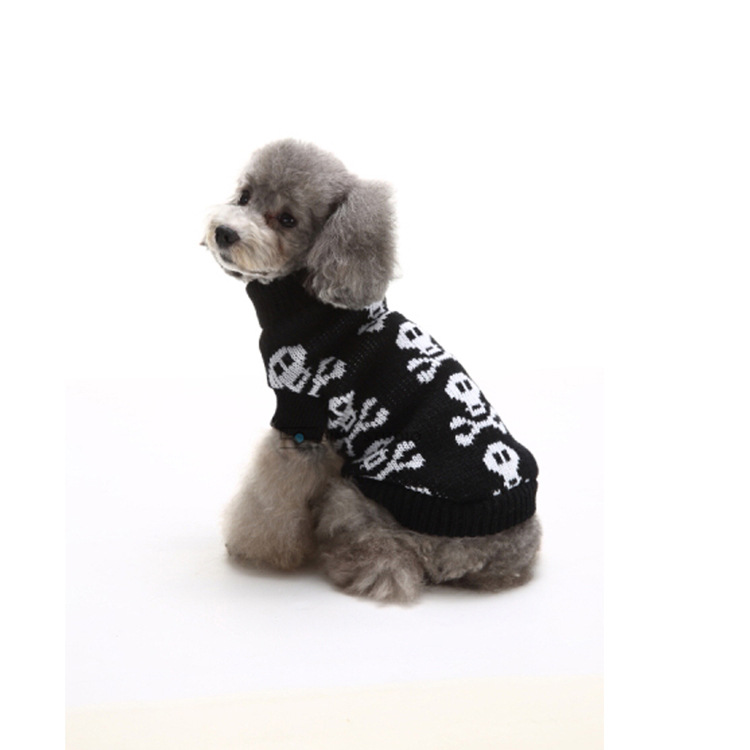 New Autumn And Winter Small Skull Head Personality Halloween Pet Sweater Pet Clothing Cat And Dog Clothes — image 5