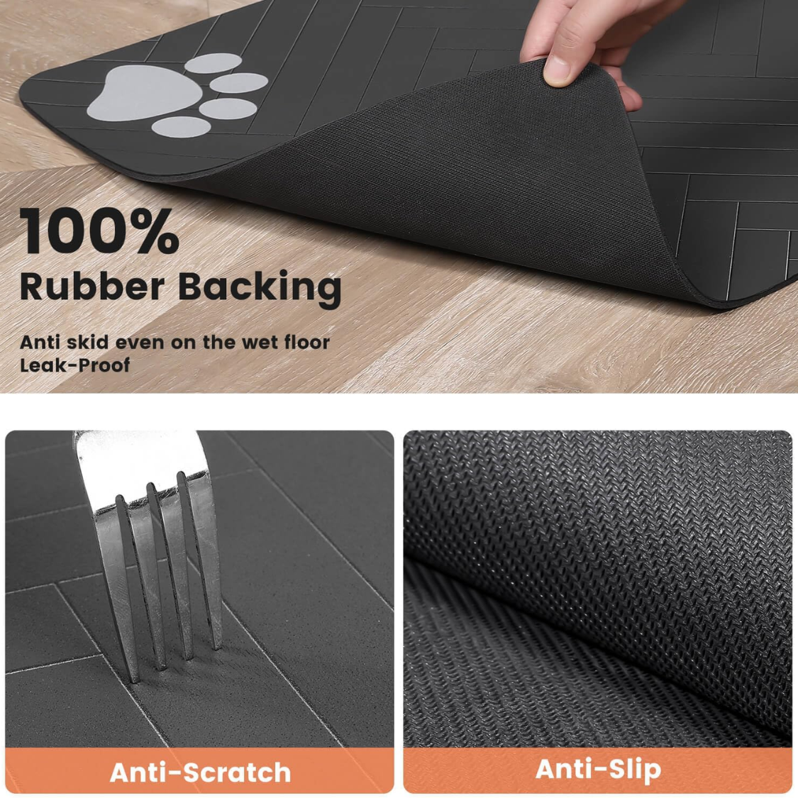 Manta de Alimentación para Mascotas Absorbente - Placemat para Comida y Agua con Base de Goma Impermeable — imagen 7