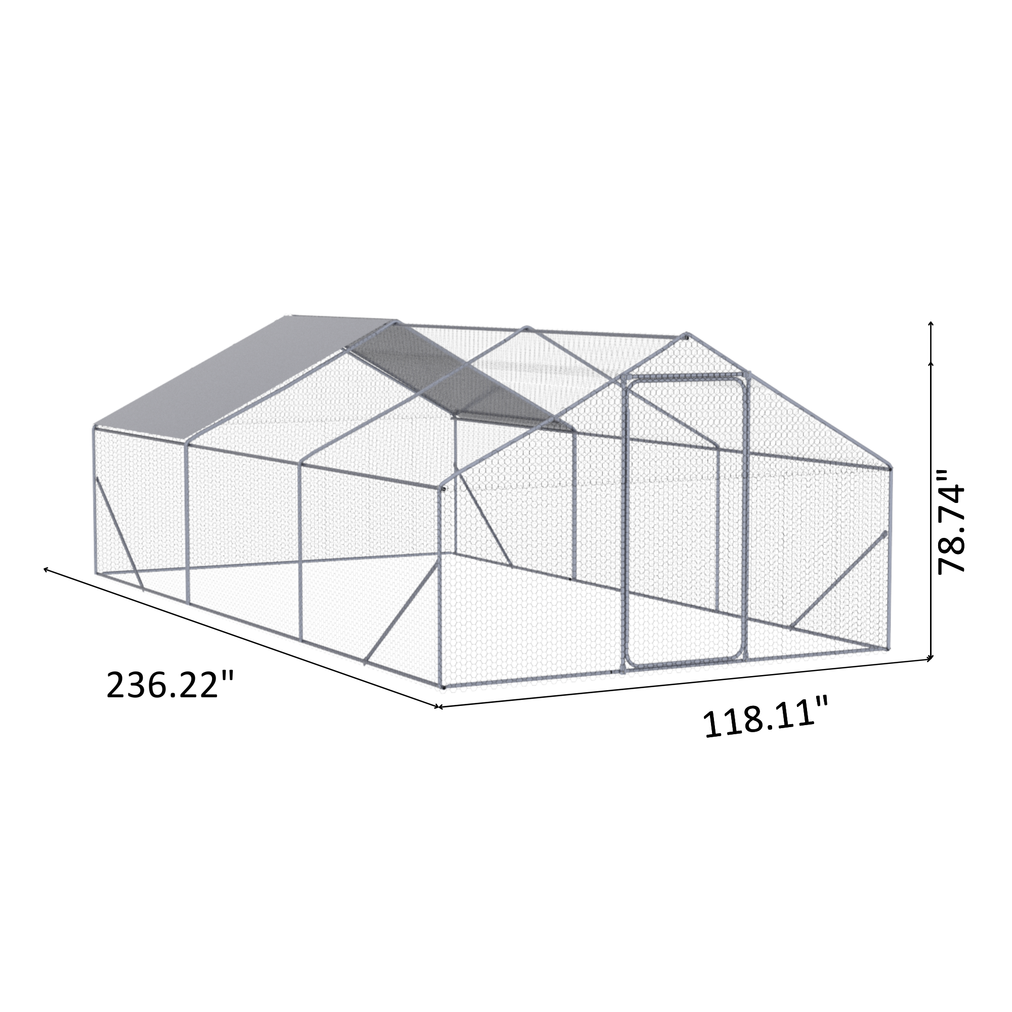 Cubo de Pollos al Aire Libre XPT035 Metal Grande Espacio 20x10x6 FT 3 Unidades para Uso Exterior en Granjas — imagen 4