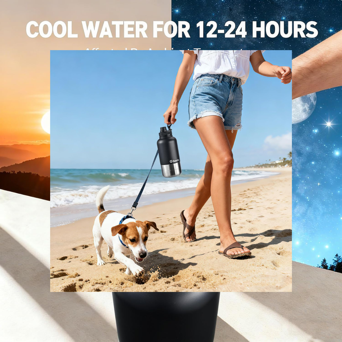 Insulated Dog Water Bottle With 2 Bowls, Portable Pet Hydration For Travel — image 3
