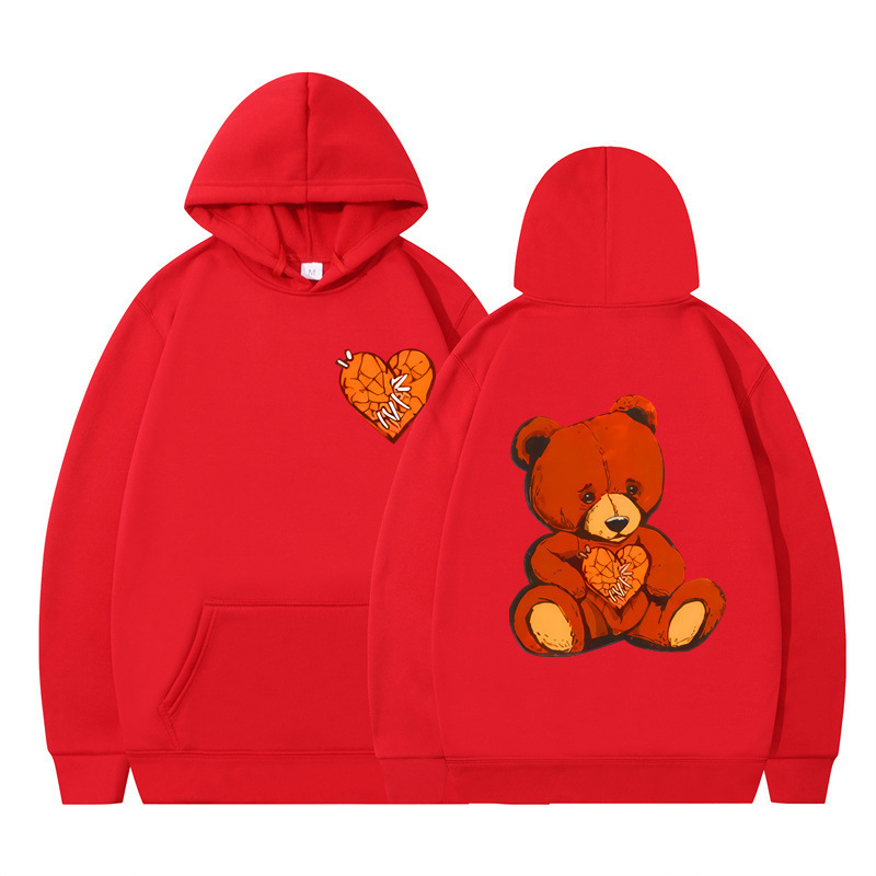 Style Teddy Print Long Sleeve Hooded Sweatshirt — image 10