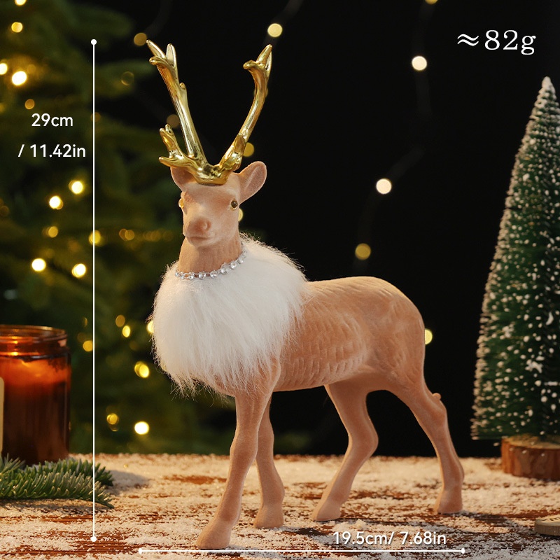 Christmas Reindeer Decoration, Christmas Ornament, Cartoon Holiday Decorative Figurine — image 7