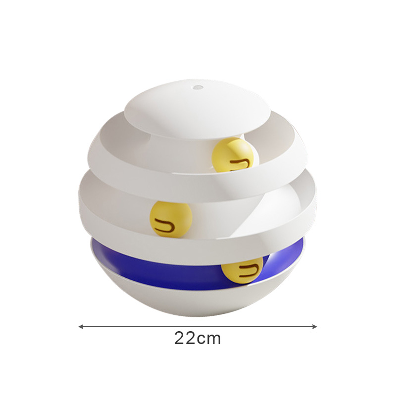Torre Interactiva de 3 Niveles para Gatos, Juguete Giratorio con Pelota, Juguete de Entrenamiento Tipo Tentetieso, Accesorios para Gatos — imagen 7