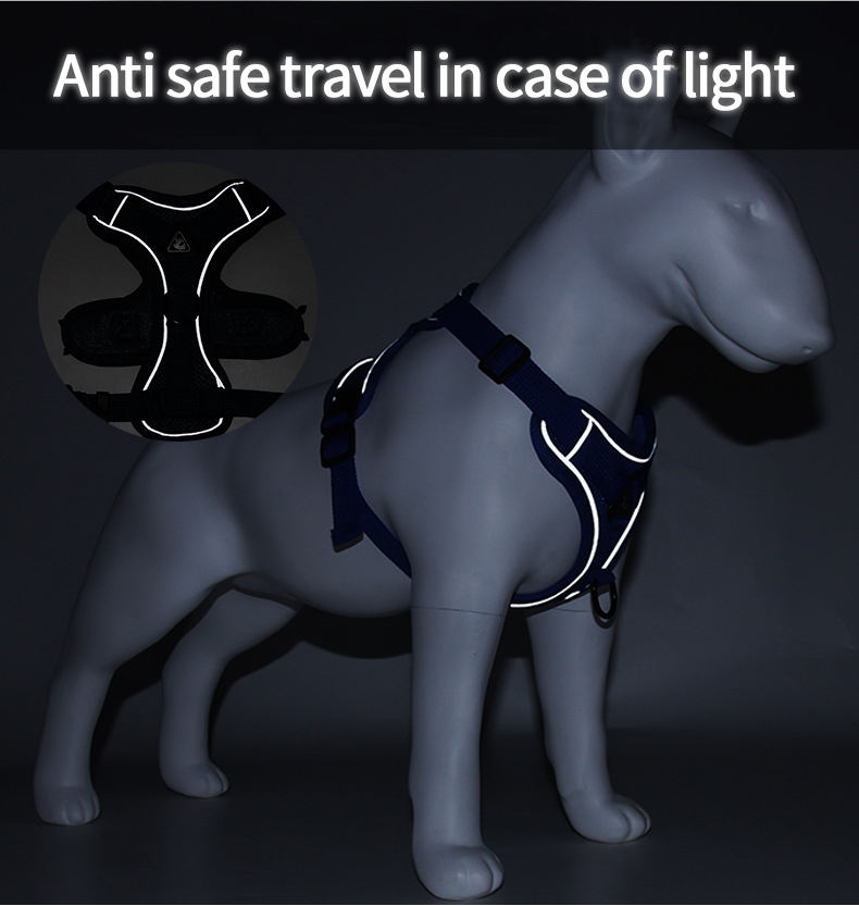 Cinturón de paseo reflectivo y respirable para perros con estilo de chaleco — imagen 5