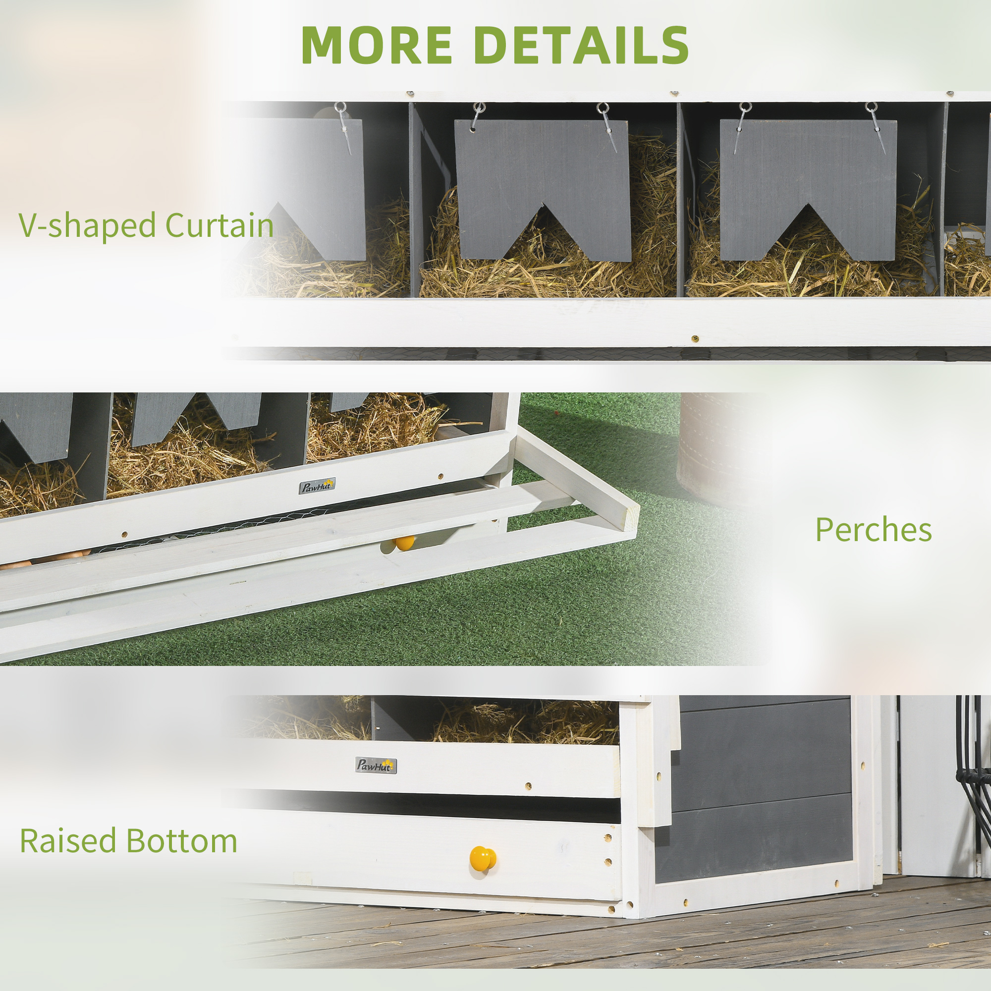 Chicken Nesting Box, 8 Compartment Wood Laying Boxes For Chicken Coop — image 2