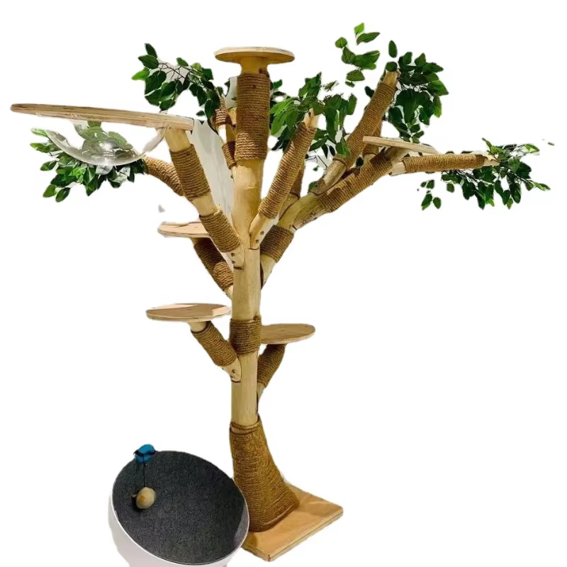 Árbol de simulación interior para gato, marco de escalada grande para familias, suministros de entrenamiento para mascotas, raspadores de torre para gatos, accesorios para mascotas — imagen 5