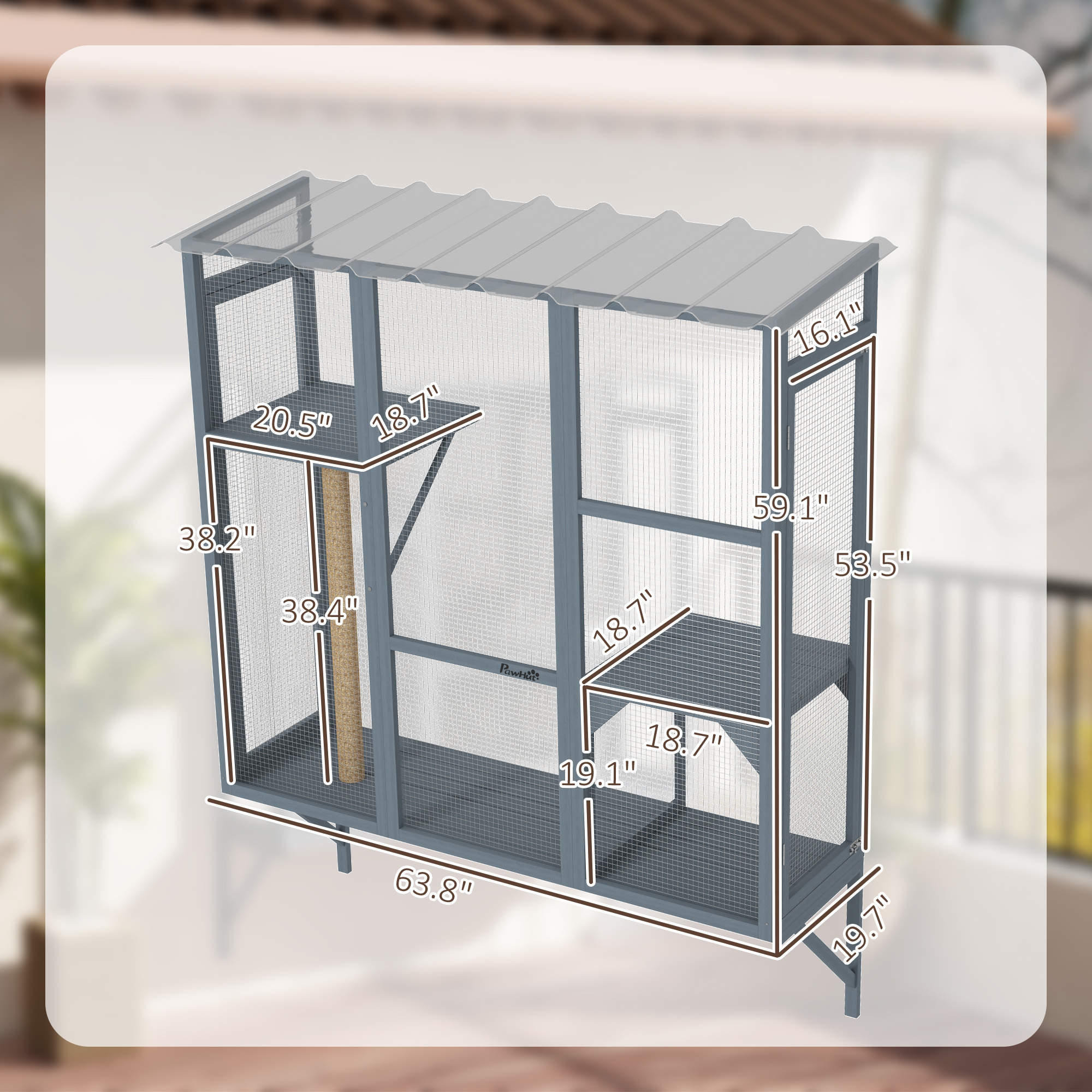 Catio Outdoor, Window Catio For 2-3 Large Indoor Cats W 2 Jumping Platforms, Scratching Post, For Playing, Napping — imagen 2