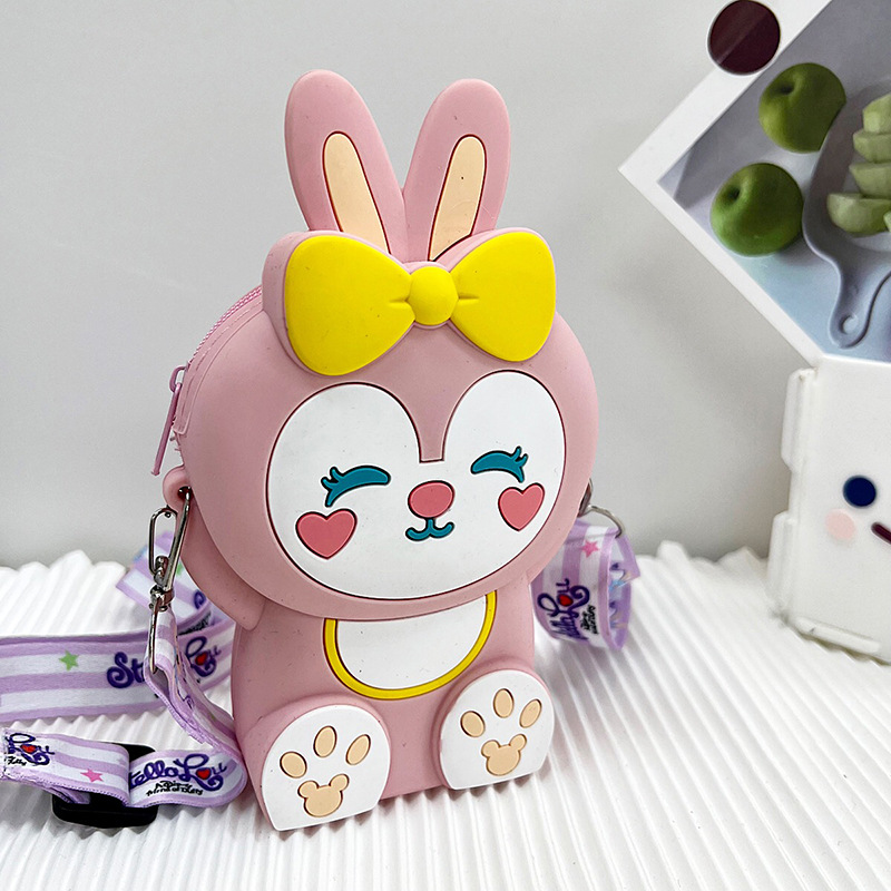 Silicone Cartoon Rabbit Small Bag Girl One Shoulder Messenger Bag Princess Coin Purse — image 2