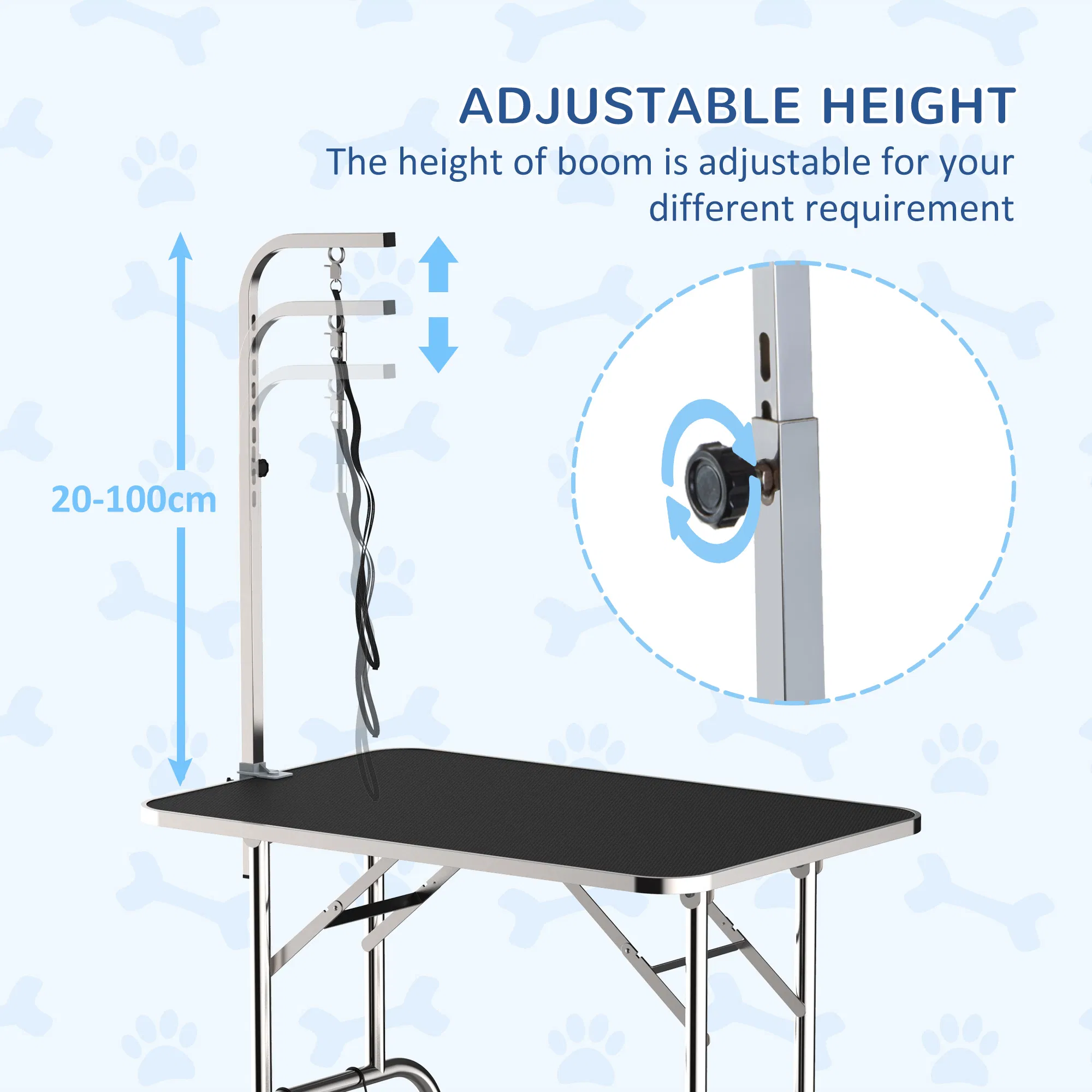36-inch Dog Grooming Table Stainless Steel QUALITY GUARANTEED with Adjustable Arm and Basket — image 4
