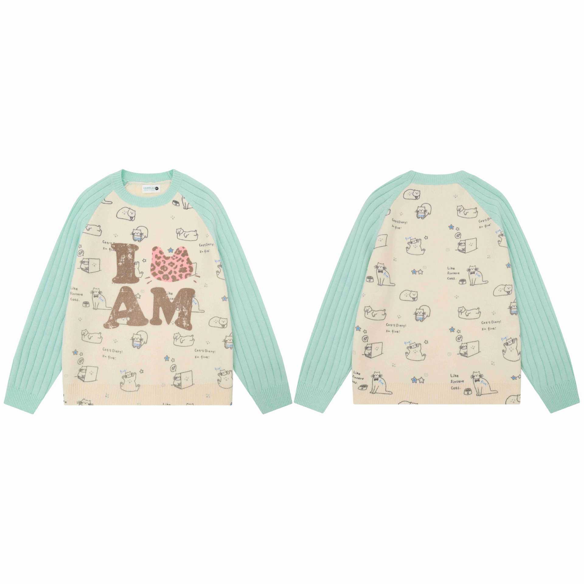 Fully printed hand-painted cat sweater — image 4