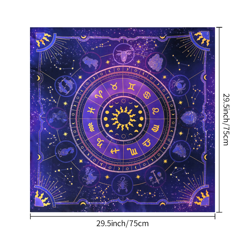Manta de Mesa para Juego Tarot Decorativa con Mandala y Fases Lunares — imagen 3