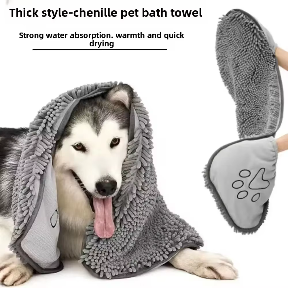 Super Absorbent Pet Bath Towel Quick-drying Cat Towels Convenient Soft Bath Robe Dry Pet Cleaning Washcloth Dog Accessories — image 2