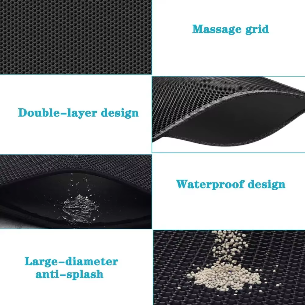 Cat Litter Mat With Gift Double Layer Waterproof Pet Litter Box Mat Non-slip Sand Cat Pad Washable Bed Mat Clean Pad Products — image 5