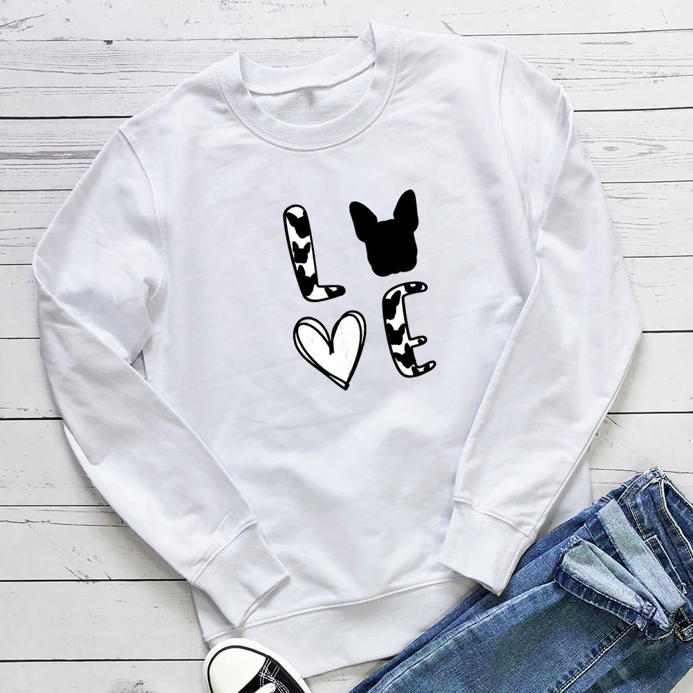 Cow print round neck long sleeved sweatshirt — image 1