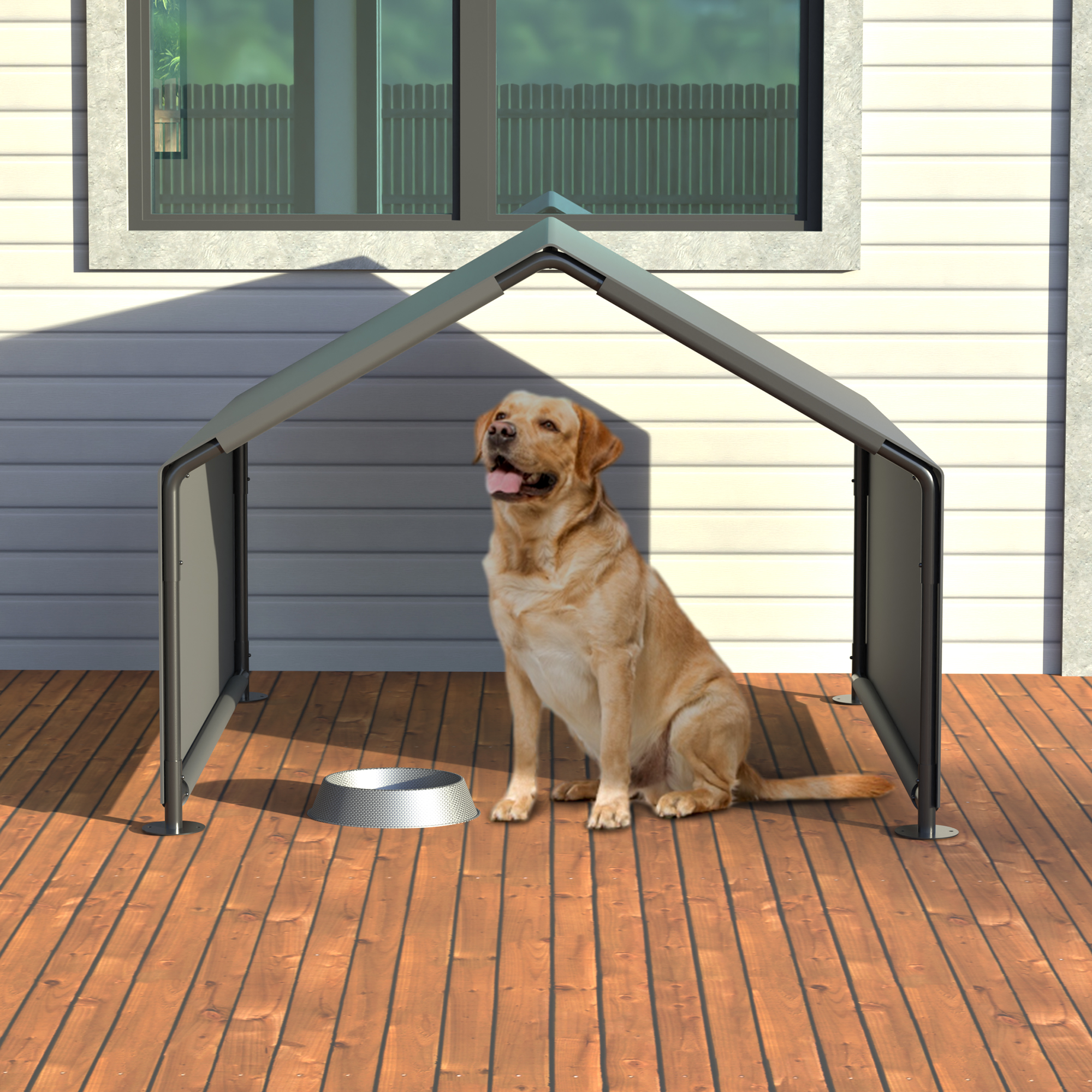 Refugio de Sombra para Perros, Tienda Portátil para Mascotas, Impermeable para Protección contra el Sol y la Lluvia, Exterior, Jardín, Patio, Domicilio Trasero, Gris — imagen 4