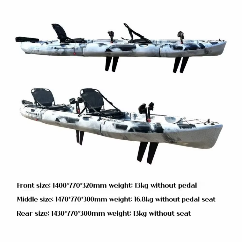 2025 Portable LLDPE Kayak With Split Hard Shell Electric Pedal-Driven Canoe For Solo Tandem Lake Sea Adventures Modular Assembly — image 3