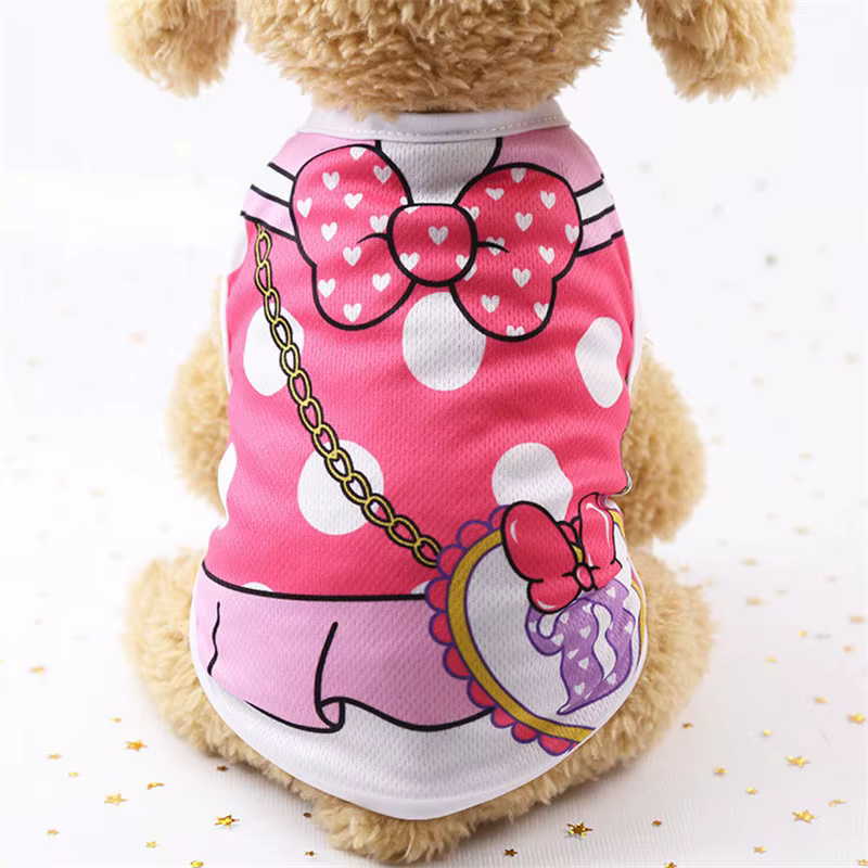 Pet Dog Clothes Cartoon Clothing Puppy Dogs Soft Vests Summer Shirt Casual T-Shirt for Small Pet Supplies — image 3