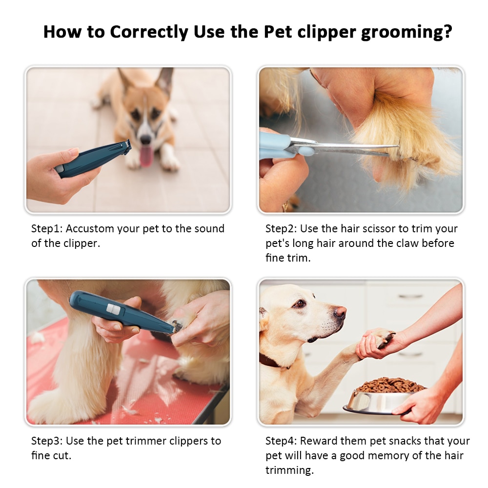 Dog Grooming Clippers Cordless Cat Puppy Clipper Low Noise Electric Pet Trimmer for Trimming The Hair Around Paws Ears — image 7