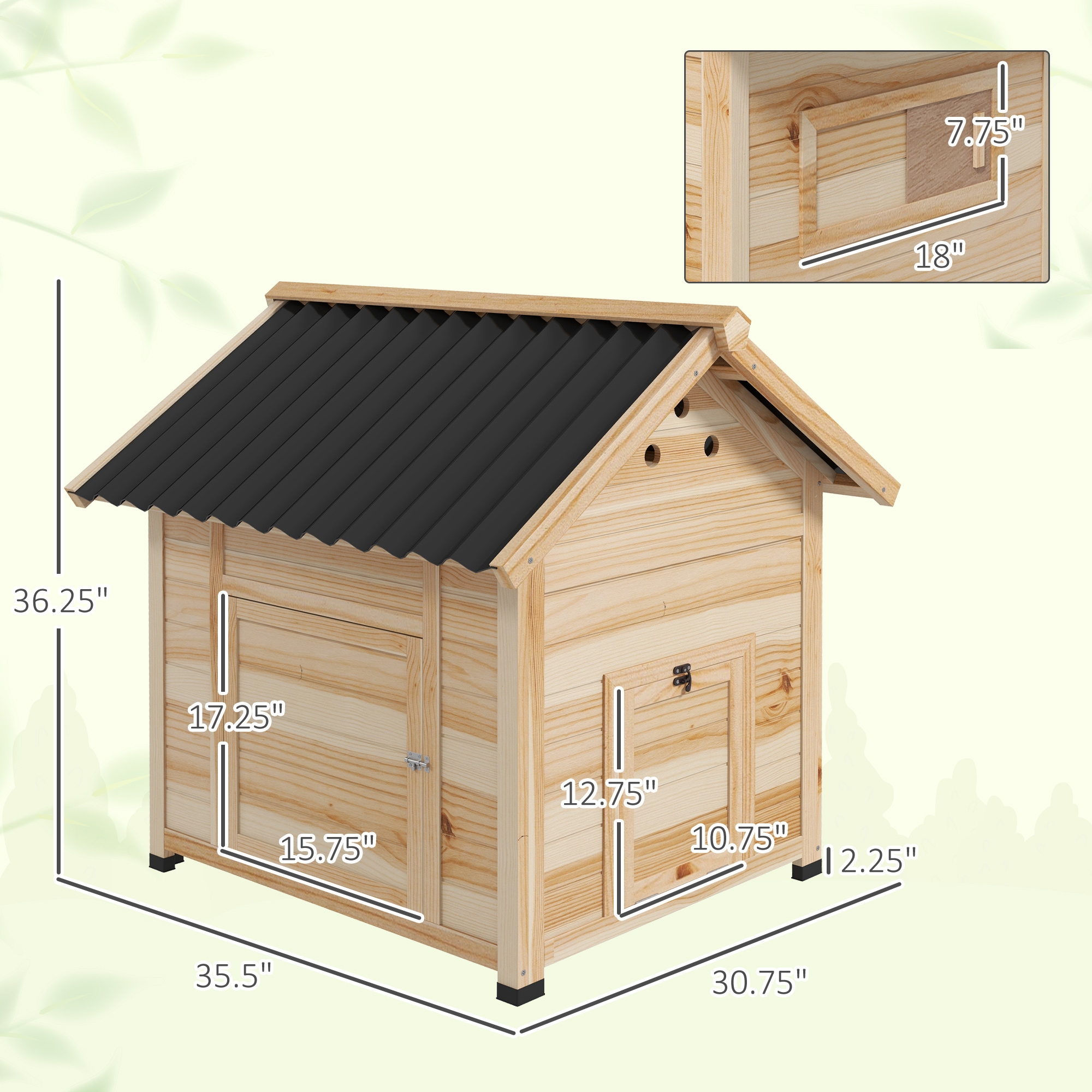 Pet Coop, Wooden House with Openable Roof — image 7