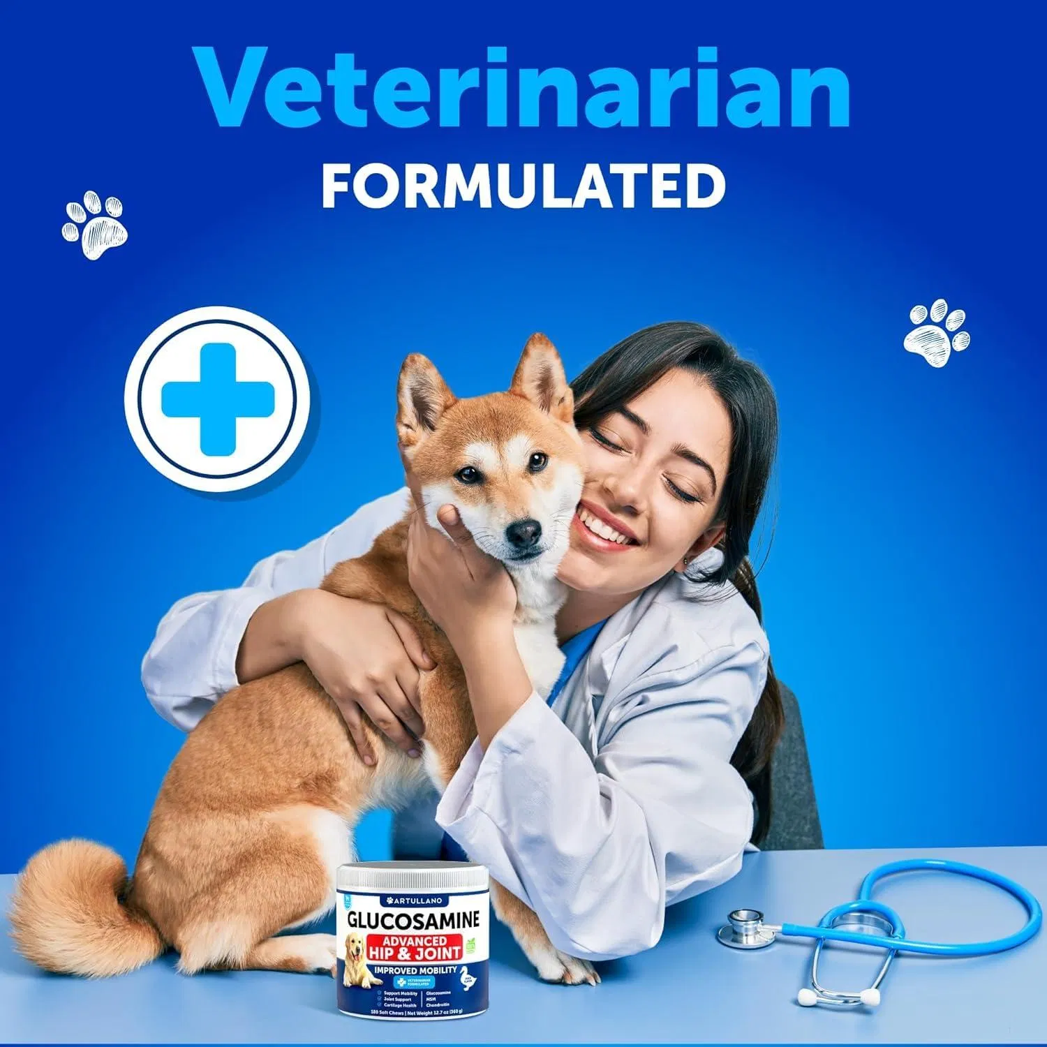 Suplemento de Glucosamina para Perros - Alivio del Dolor Articular con Chondroitina y Aceite de Hemp para Cachorros con Artritis, 120 Galletas Blandas para Grandes Razas — imagen 5