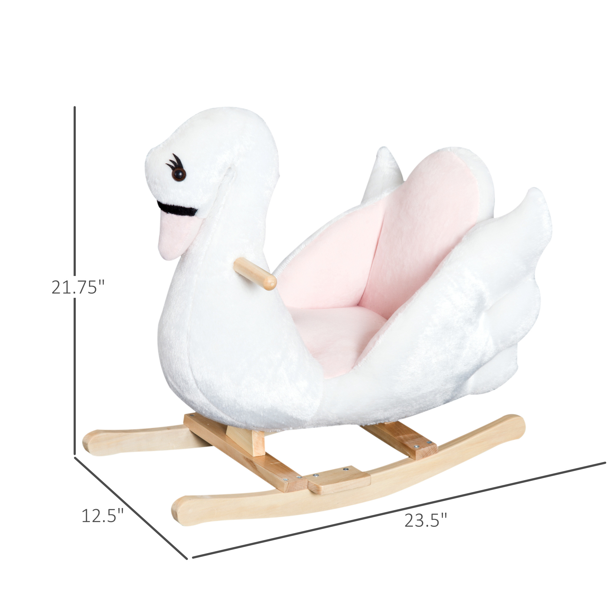 Caballo de Roca Plush para Niños con Música y Movimiento de Cabeza para Bebés Mayores de 18 Meses, Blanco y Rosa — imagen 2