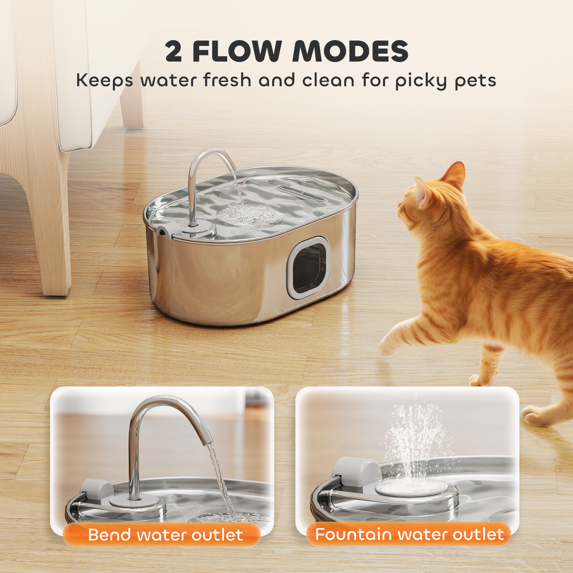 Fuente de Agua para Gatos de Acero Inoxidable de 7L con Filtros, Bomba Ultra Silenciosa, para Gatos, Perros y Hogares con Múltiples Mascotas — imagen 7