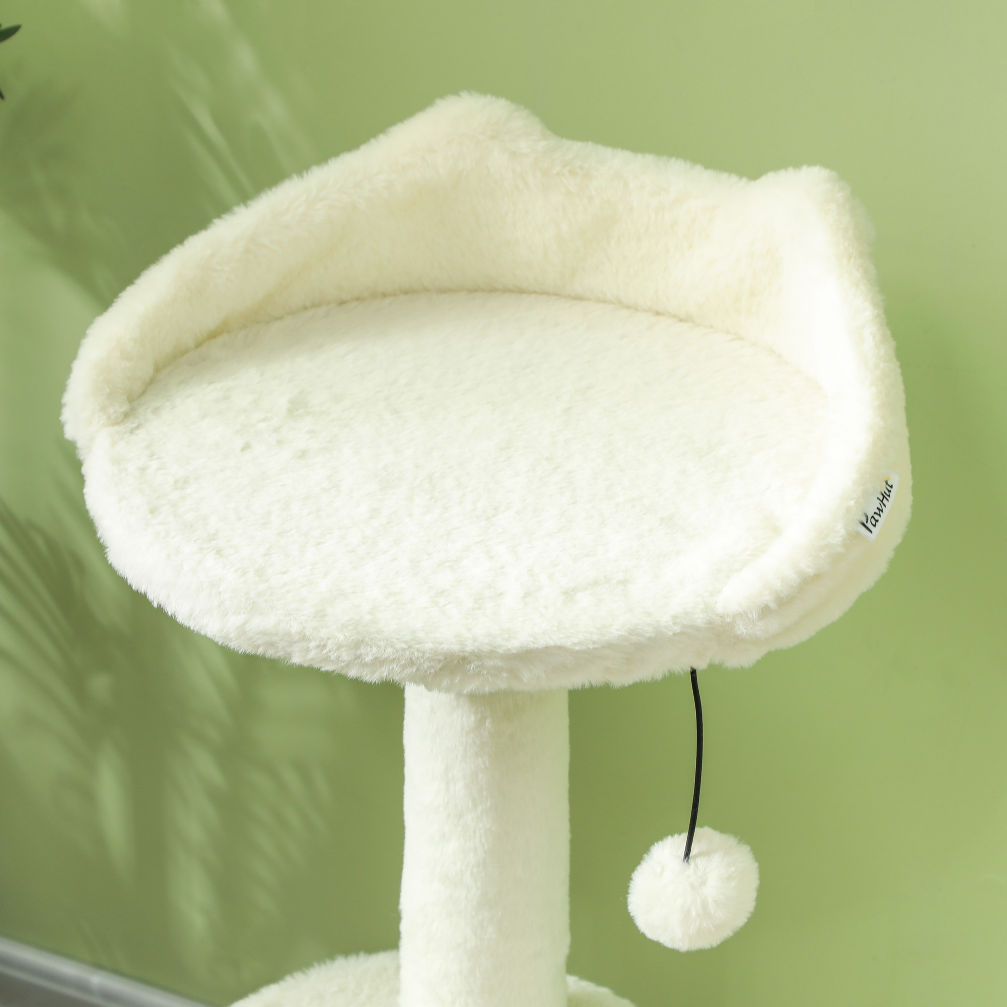 31" Cat Tree Tower with Scratching Posts, Cat Condo, Beds, Platform and Toy Ball for Indoor Cats, Cream White — image 2