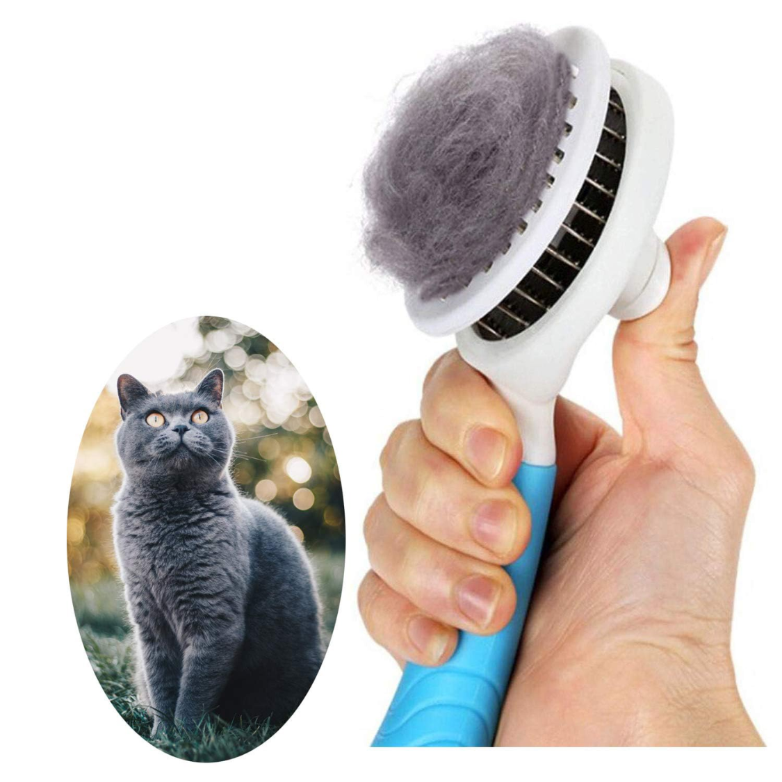 Pelo de Mascotas: Cepillo Despejador Automático Azul - Peine para Perros Gatos Conejos con Masaje Suave y Seguro — imagen 1
