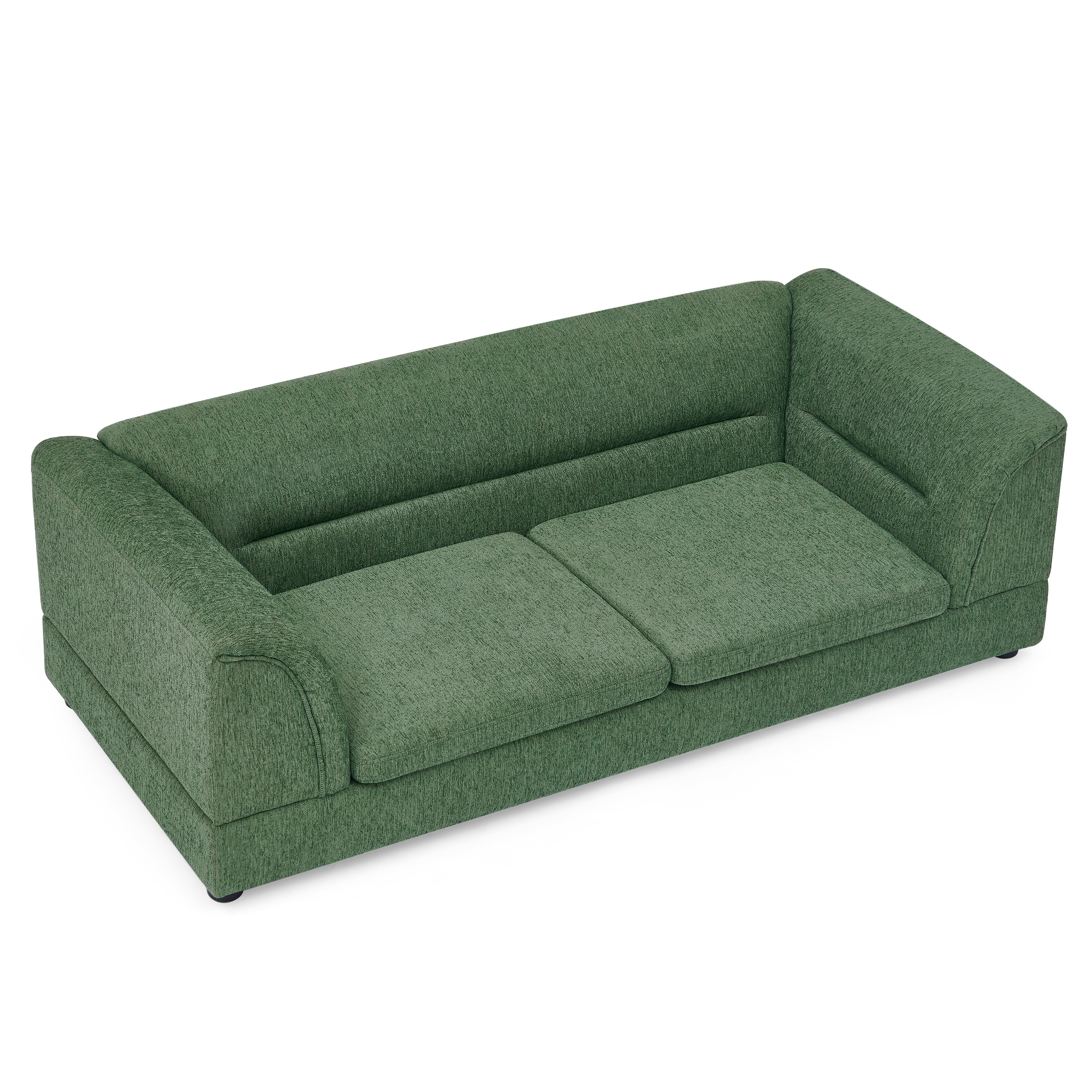 Oversized Pet Sofa, Curved Armrest Rectangular Dog Sofa, Linen Fabric Comfort Pet Couch for Large & Oversized Dogs-Olive Green — image 11