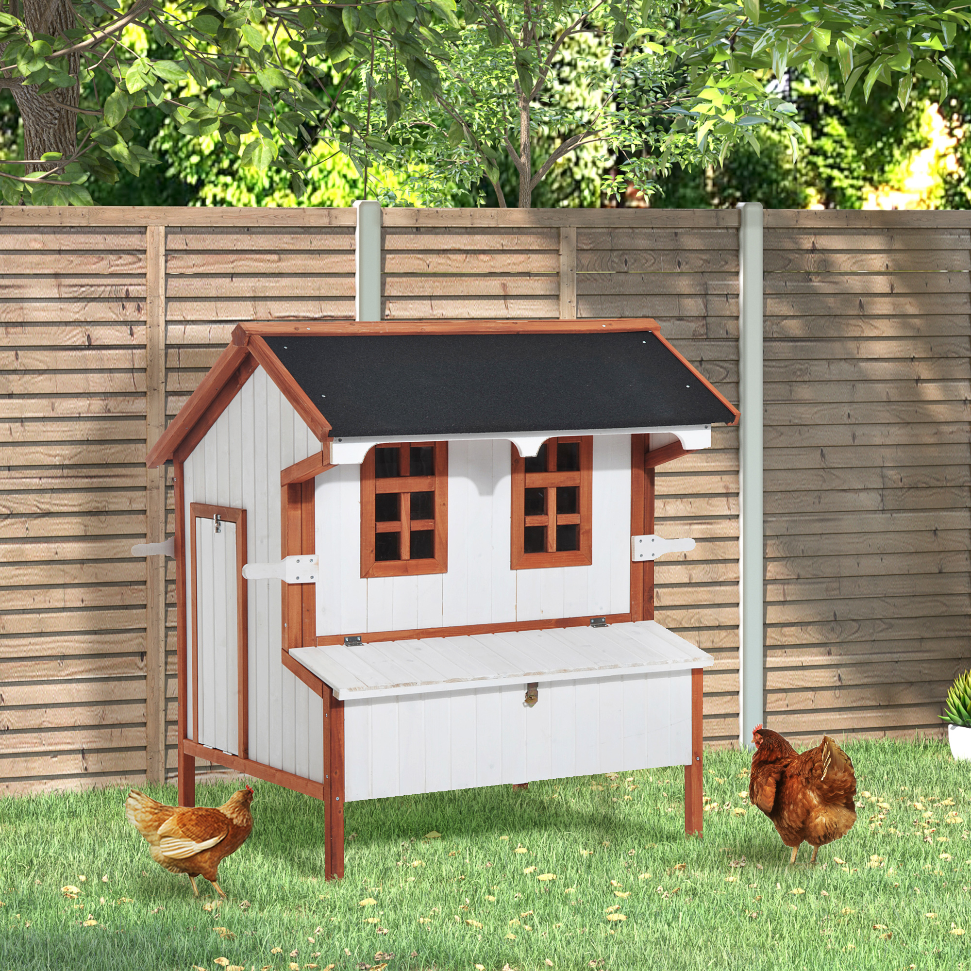 Cooper de Pollos Portátil para 3-5 Gallinas, Caja de Huevo con Techo Impermeable y Manijas para Jardín — imagen 1