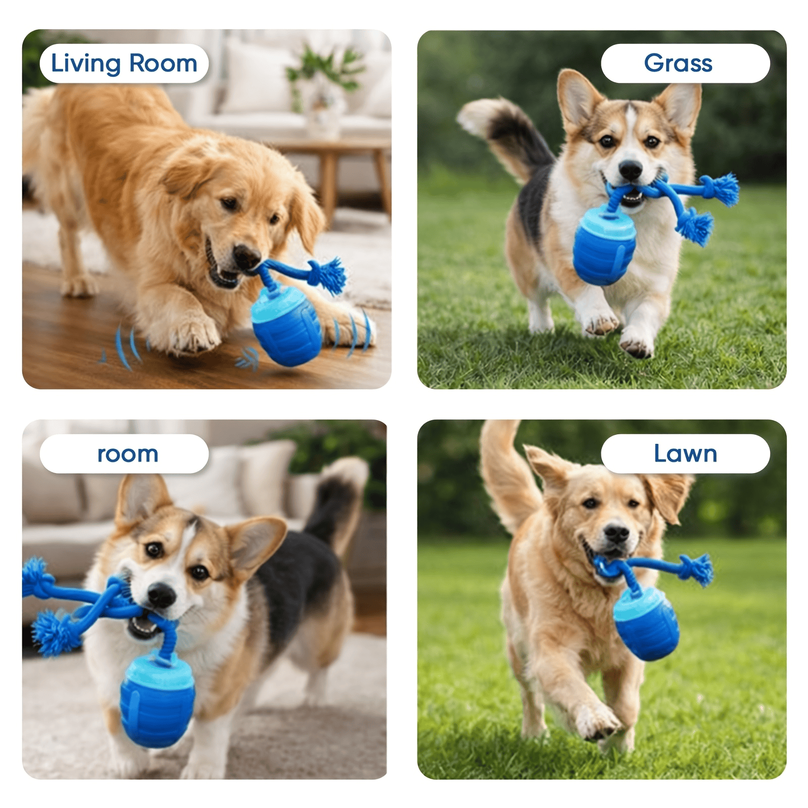 Upgraded Smart Interactive Dog Toy Ball Boosts Intelligence Fitness For Small Medium Large Dogs Fits Indoor Hardwood Floors Outdoor Carpet Randomly Comes With 1 Spare Chew Rope — image 4