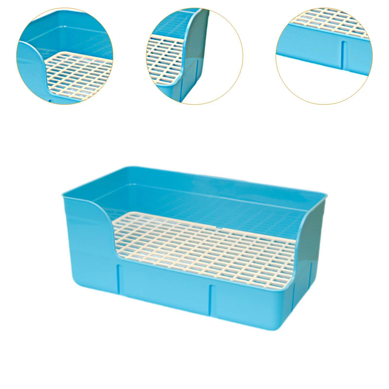Rabbit Litter Box for Cage Pee Pan Tray Anti Splashing Bedpan Grid Litter Pan for Bunny Chinchillas Rats Ferrets Small Animals — image 5