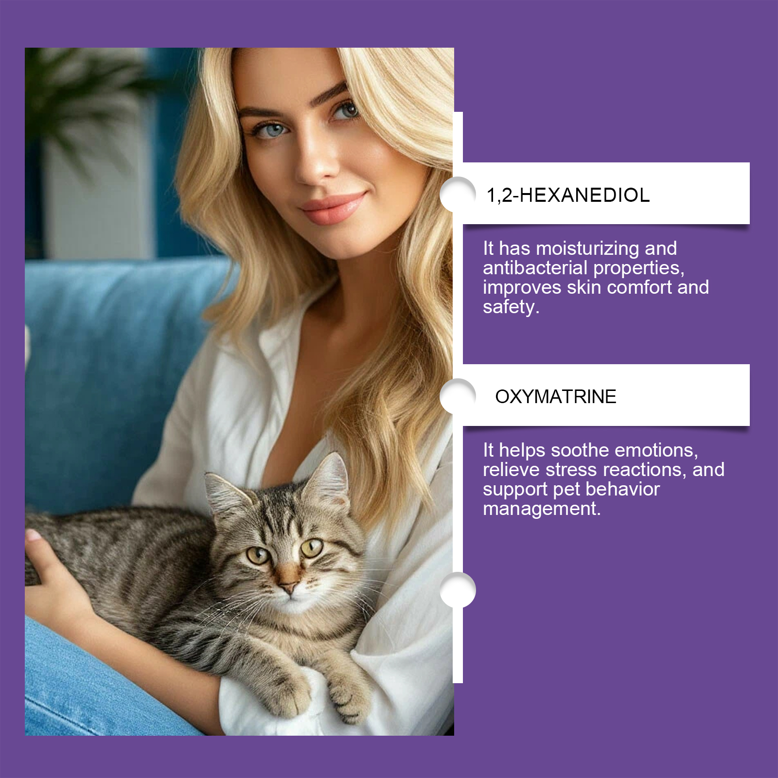 Spray Calmante para Gatos de 60 ML - Alivio Natural contra Ansiedad y Comportamientos Indeseables — imagen 2