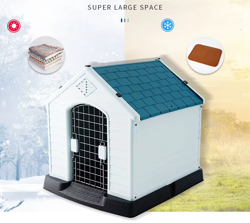 Luxury Dog House Series Outdoor Small Medium Large All Season Rainproof Plastic Kennel Dog House With Window — image 3