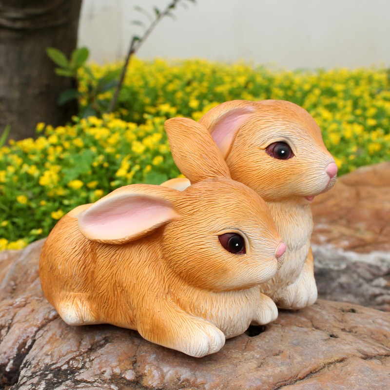 Rabbit flowerpot home gardening home tabletop decoration resin — image 4
