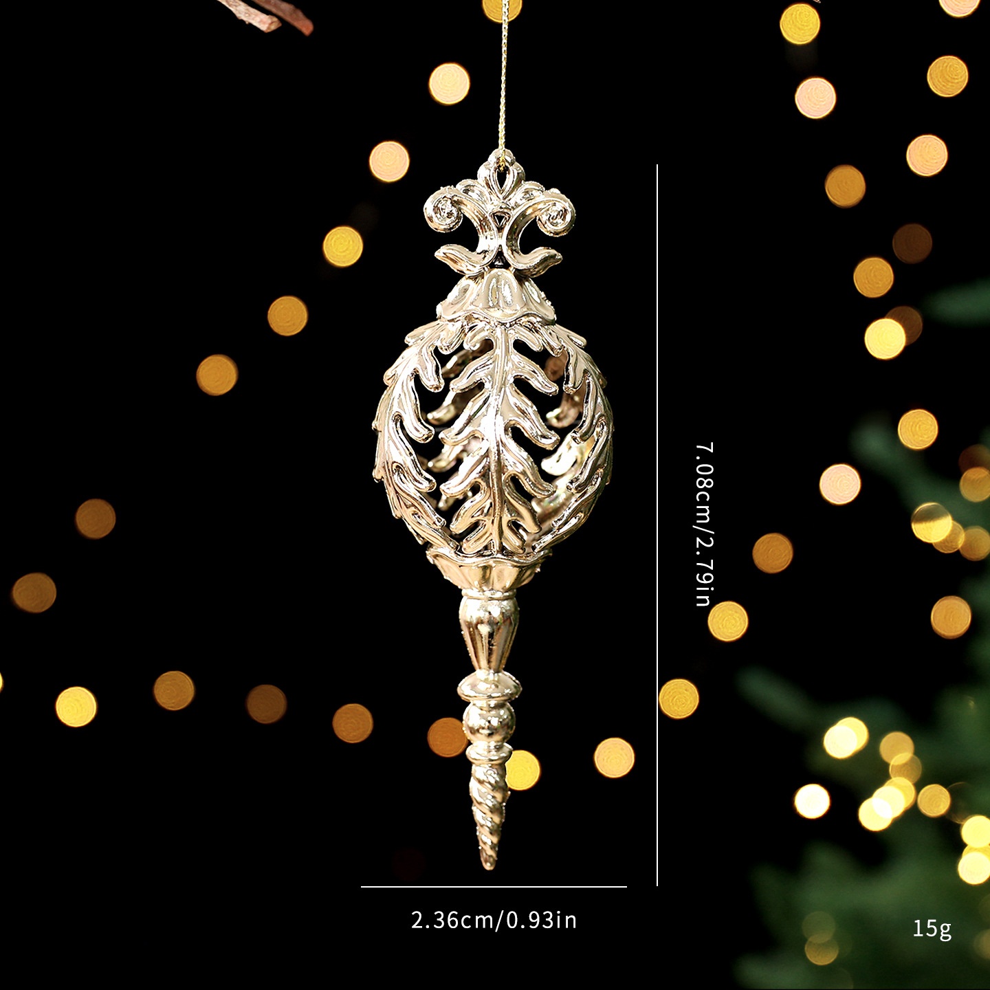 Festive Gold Plated Christmas Tree Ornament Accessories Snowflake Deer Holiday Decoration Hanging Decor — image 13