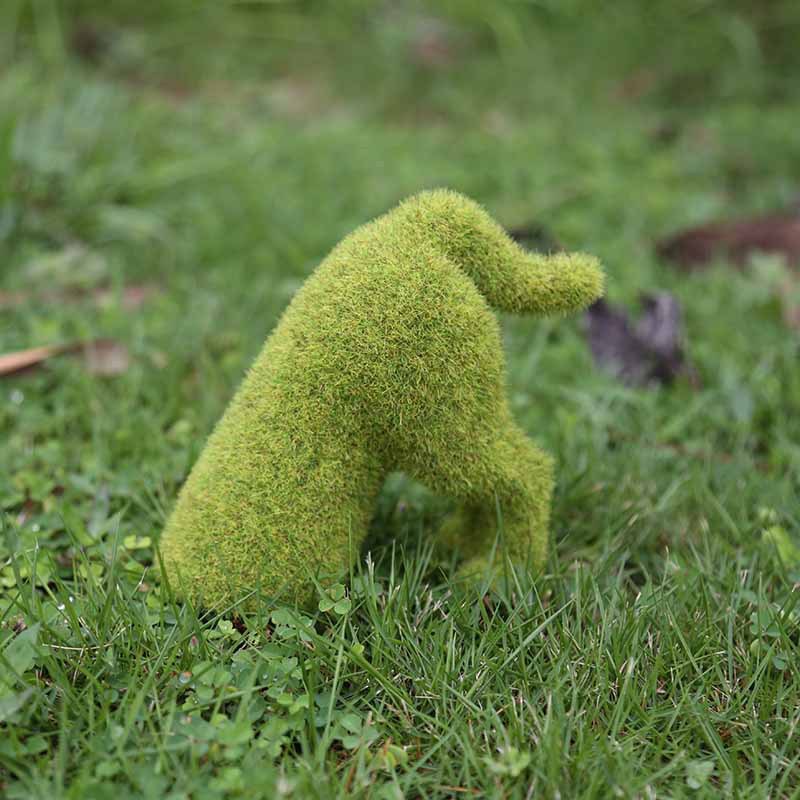 European Style Outdoor Courtyard Grass Green Simulation Flocking Puppy Ornaments Balcony Garden Window Photo Decoration Animals — image 4