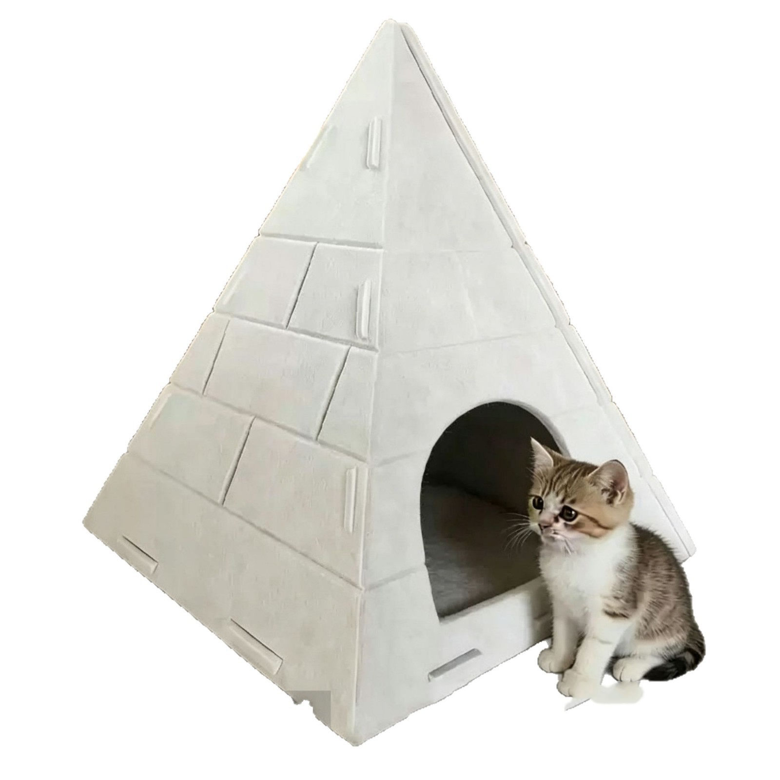 New Splicing Felt Pyramid Cat Nest Simple Home Style Pet Sleep Nest Detachable Washable Cat House — image 5